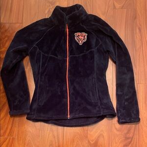 Women's Navy Fleece Jacket with Chicago Bears logo